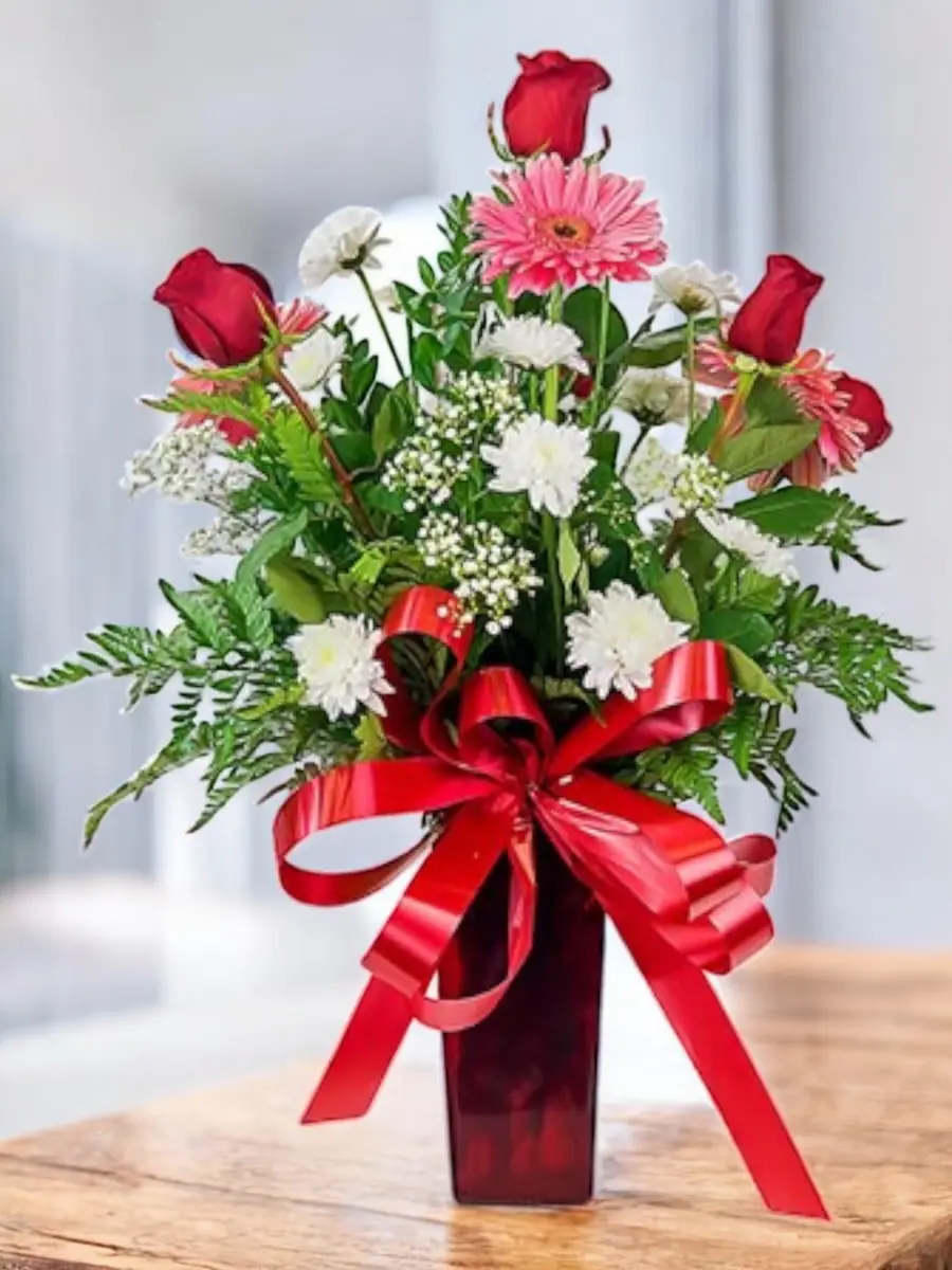 Roses & Gerbera Vase