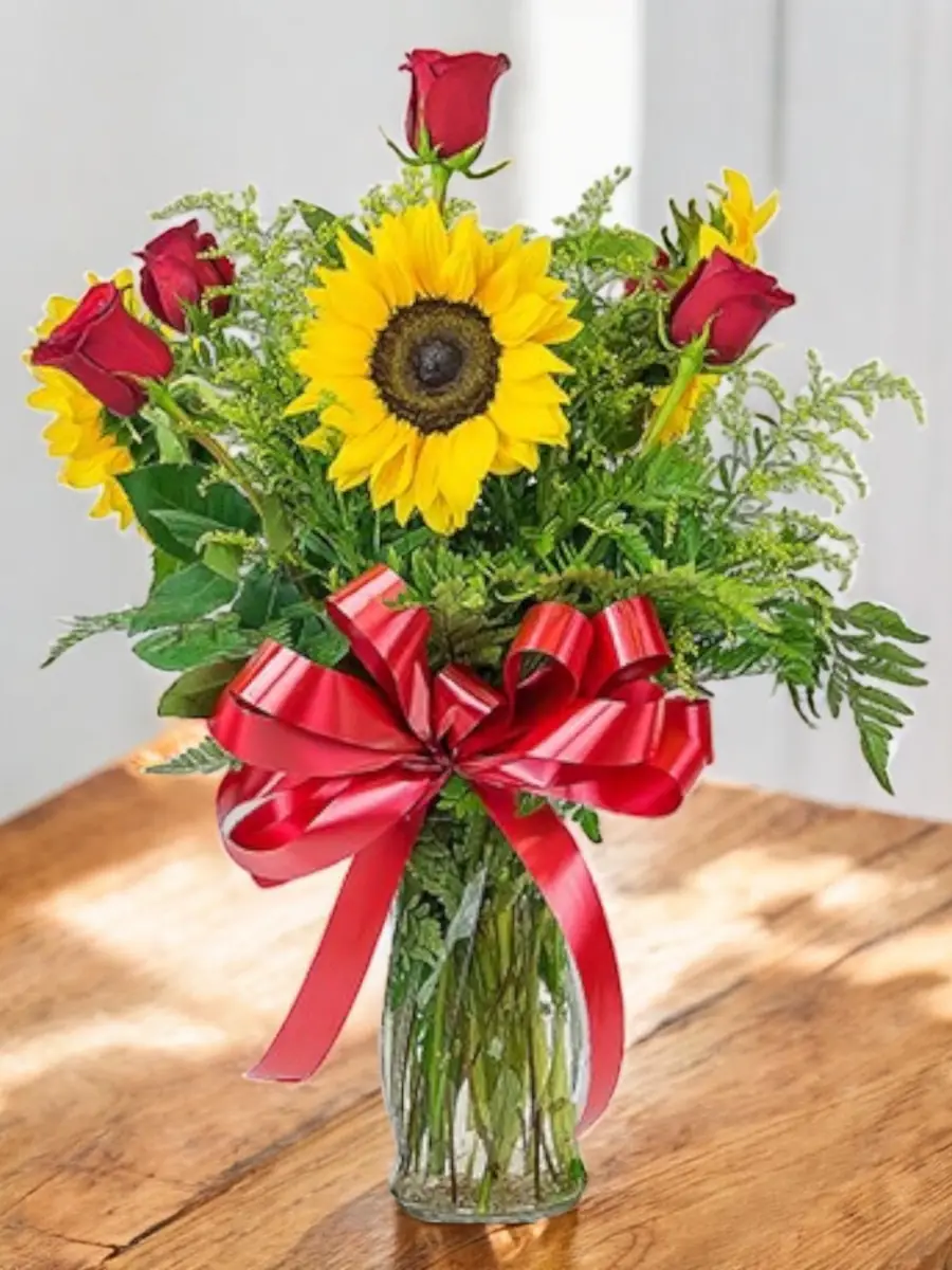 Sunflower & Roses Vase