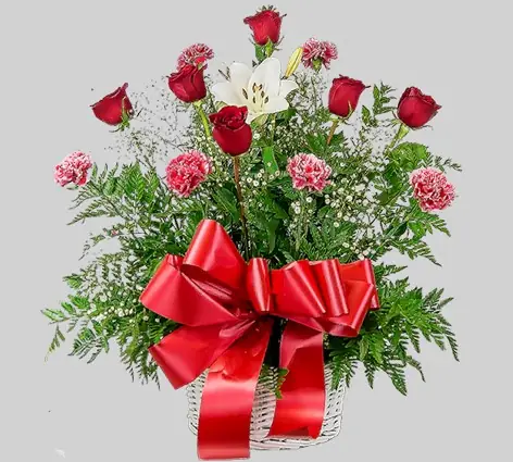 Roses & Lily Basket